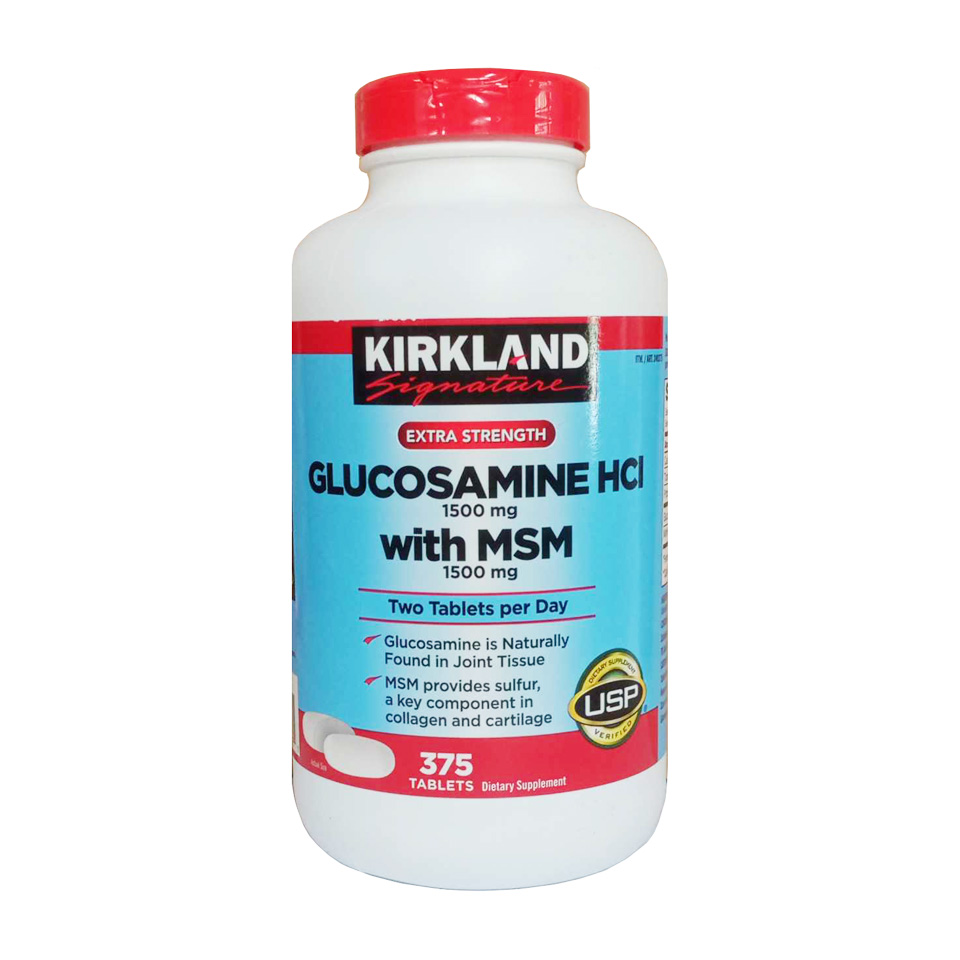 Kirkland Glucosamine HCL 1500mg with MSM 1500mg hộp 375 viên